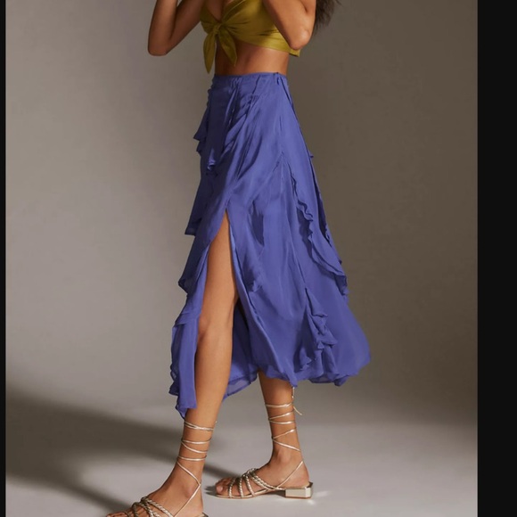 Anthropologie Purple Ruffled Women's Skirt - Picture 4 of 7